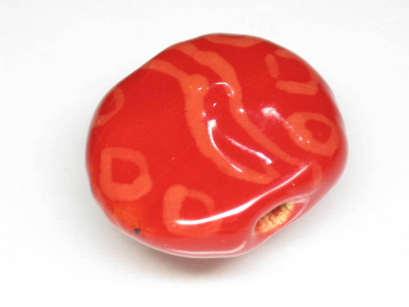 TOKO-BEADS KZ231-14 Kenyan ceramic bead 22mm KZ231-14 ケニアセラミックビーズ 22mmKazuri カズリビーズ Asian bead & African bead  Handmade,Lampeork,bead,asia,india,ethnic,parts,accessory,beads とんぼ玉,ビーズ,トンボ玉,アジア,インド,エスニック,手作り,パーツ,アクセサリー