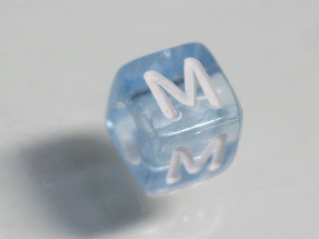 TOKO-BEADS P001-1-M Alphabet (M) 6mm P001-1-M アルファベット（M） 6mm Asian bead & African bead  Handmade,Lampeork,bead,asia,india,ethnic,parts,accessory,beads とんぼ玉,ビーズ,トンボ玉,アジア,インド,エスニック,手作り,パーツ,アクセサリー