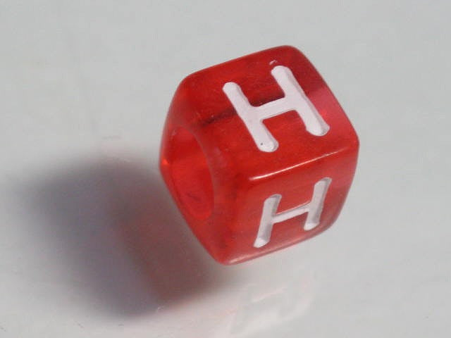 TOKO-BEADS P001-2-H Alphabet (H) 6mm P001-2-H アルファベット（H） 6mm Asian bead & African bead  Handmade,Lampeork,bead,asia,india,ethnic,parts,accessory,beads とんぼ玉,ビーズ,トンボ玉,アジア,インド,エスニック,手作り,パーツ,アクセサリー