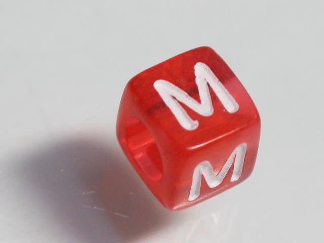 TOKO-BEADS P001-2-M Alphabet (M) 6mm P001-2-M アルファベット（M） 6mm Asian bead & African bead  Handmade,Lampeork,bead,asia,india,ethnic,parts,accessory,beads とんぼ玉,ビーズ,トンボ玉,アジア,インド,エスニック,手作り,パーツ,アクセサリー