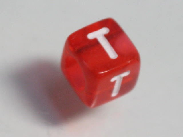 TOKO-BEADS P001-2-T Alphabet (T) 6mm P001-2-T アルファベット（T） 6mm Asian bead & African bead  Handmade,Lampeork,bead,asia,india,ethnic,parts,accessory,beads とんぼ玉,ビーズ,トンボ玉,アジア,インド,エスニック,手作り,パーツ,アクセサリー