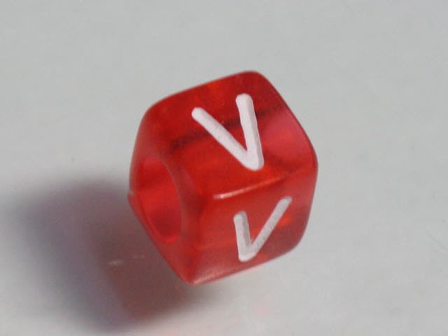 TOKO-BEADS P001-2-V Alphabet (V) 6mm P001-2-V アルファベット（V） 6mm Asian bead & African bead  Handmade,Lampeork,bead,asia,india,ethnic,parts,accessory,beads とんぼ玉,ビーズ,トンボ玉,アジア,インド,エスニック,手作り,パーツ,アクセサリー