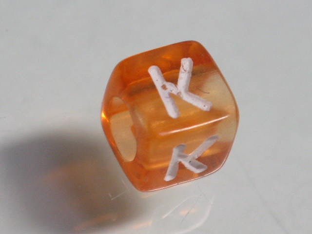 TOKO-BEADS P001-7-K Alphabet (K) 6mm P001-7-K アルファベット（K） 6mm Asian bead & African bead  Handmade,Lampeork,bead,asia,india,ethnic,parts,accessory,beads とんぼ玉,ビーズ,トンボ玉,アジア,インド,エスニック,手作り,パーツ,アクセサリー