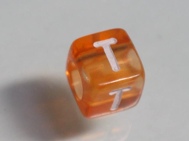 TOKO-BEADS P001-7-T Alphabet (T) 6mm P001-7-T アルファベット（T） 6mm Asian bead & African bead  Handmade,Lampeork,bead,asia,india,ethnic,parts,accessory,beads とんぼ玉,ビーズ,トンボ玉,アジア,インド,エスニック,手作り,パーツ,アクセサリー