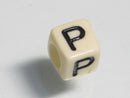 TOKO-BEADS P002-4-P Alphabet (P) 6mm P002-4-P アルファベット（P） 6mm Asian bead & African bead  Handmade,Lampeork,bead,asia,india,ethnic,parts,accessory,beads とんぼ玉,ビーズ,トンボ玉,アジア,インド,エスニック,手作り,パーツ,アクセサリー