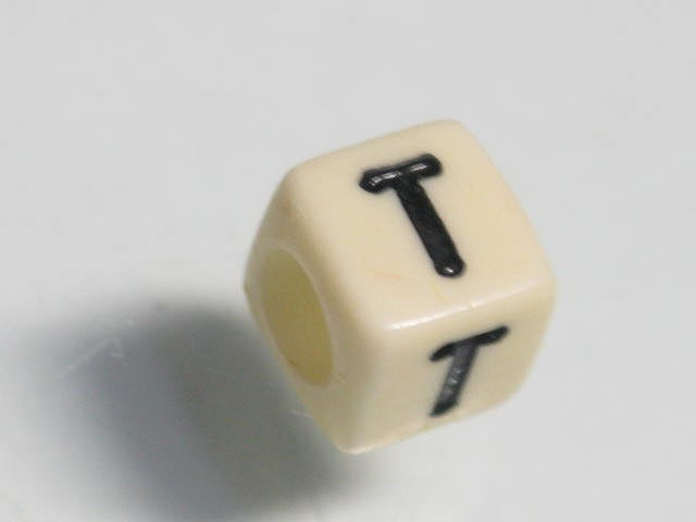 TOKO-BEADS P002-4-T Alphabet (T) 6mm P002-4-T アルファベット（T） 6mm Asian bead & African bead  Handmade,Lampeork,bead,asia,india,ethnic,parts,accessory,beads とんぼ玉,ビーズ,トンボ玉,アジア,インド,エスニック,手作り,パーツ,アクセサリー