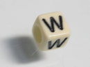 TOKO-BEADS P002-4-W Alphabet (W) 6mm P002-4-W アルファベット（W） 6mm Asian bead & African bead  Handmade,Lampeork,bead,asia,india,ethnic,parts,accessory,beads とんぼ玉,ビーズ,トンボ玉,アジア,インド,エスニック,手作り,パーツ,アクセサリー