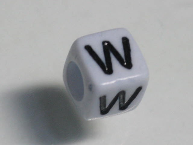 TOKO-BEADS P002-6-W Alphabet (W) 6mm P002-6-W アルファベット（W） 6mm Asian bead & African bead  Handmade,Lampeork,bead,asia,india,ethnic,parts,accessory,beads とんぼ玉,ビーズ,トンボ玉,アジア,インド,エスニック,手作り,パーツ,アクセサリー