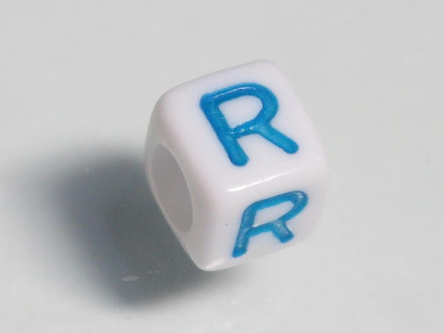 TOKO-BEADS P003-1-R Alphabet (R) 6mm P003-1-R アルファベット（R） 6mm Asian bead & African bead  Handmade,Lampeork,bead,asia,india,ethnic,parts,accessory,beads とんぼ玉,ビーズ,トンボ玉,アジア,インド,エスニック,手作り,パーツ,アクセサリー