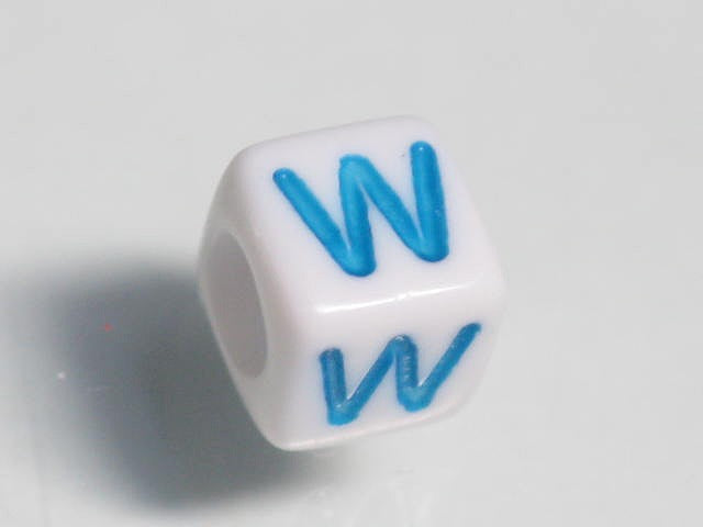 TOKO-BEADS P003-1-W Alphabet (W) 6mm P003-1-W アルファベット（W） 6mm Asian bead & African bead  Handmade,Lampeork,bead,asia,india,ethnic,parts,accessory,beads とんぼ玉,ビーズ,トンボ玉,アジア,インド,エスニック,手作り,パーツ,アクセサリー