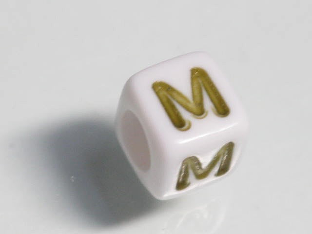 TOKO-BEADS P003-2-M Alphabet (M) 6mm P003-2-M アルファベット（M） 6mm Asian bead & African bead  Handmade,Lampeork,bead,asia,india,ethnic,parts,accessory,beads とんぼ玉,ビーズ,トンボ玉,アジア,インド,エスニック,手作り,パーツ,アクセサリー
