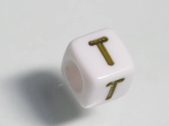 TOKO-BEADS P003-2-T Alphabet (T) 6mm P003-2-T アルファベット（T） 6mm Asian bead & African bead  Handmade,Lampeork,bead,asia,india,ethnic,parts,accessory,beads とんぼ玉,ビーズ,トンボ玉,アジア,インド,エスニック,手作り,パーツ,アクセサリー