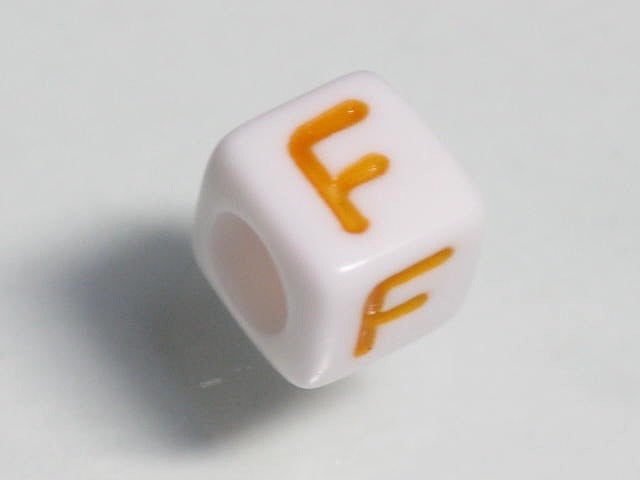 TOKO-BEADS P003-3-F Alphabet (F) 6mm P003-3-F アルファベット（F） 6mm Asian bead & African bead  Handmade,Lampeork,bead,asia,india,ethnic,parts,accessory,beads とんぼ玉,ビーズ,トンボ玉,アジア,インド,エスニック,手作り,パーツ,アクセサリー