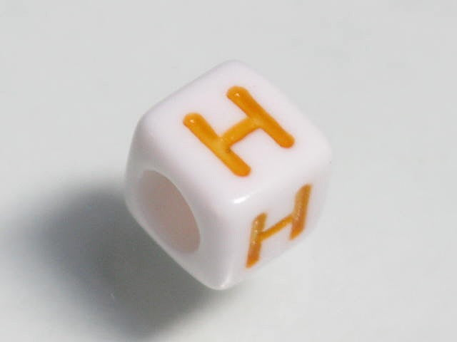 TOKO-BEADS P003-3-H Alphabet (H) 6mm P003-3-H アルファベット（H） 6mm Asian bead & African bead  Handmade,Lampeork,bead,asia,india,ethnic,parts,accessory,beads とんぼ玉,ビーズ,トンボ玉,アジア,インド,エスニック,手作り,パーツ,アクセサリー