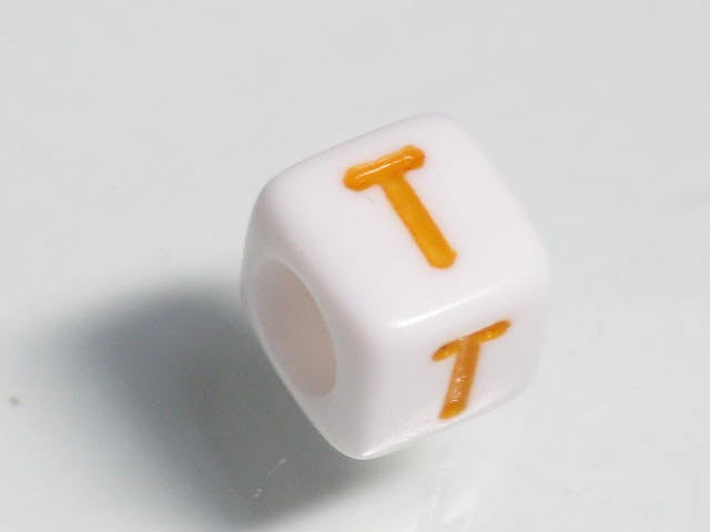 TOKO-BEADS P003-3-T Alphabet (T) 6mm P003-3-T アルファベット（T） 6mm Asian bead & African bead  Handmade,Lampeork,bead,asia,india,ethnic,parts,accessory,beads とんぼ玉,ビーズ,トンボ玉,アジア,インド,エスニック,手作り,パーツ,アクセサリー