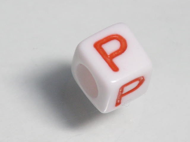 TOKO-BEADS P003-4-P Alphabet (P) 6mm P003-4-P アルファベット（P） 6mm Asian bead & African bead  Handmade,Lampeork,bead,asia,india,ethnic,parts,accessory,beads とんぼ玉,ビーズ,トンボ玉,アジア,インド,エスニック,手作り,パーツ,アクセサリー