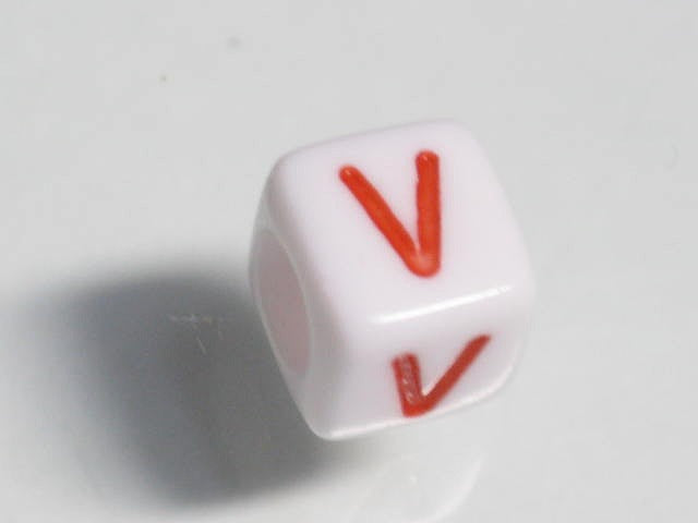 TOKO-BEADS P003-4-V Alphabet (V) 6mm P003-4-V アルファベット（V） 6mm Asian bead & African bead  Handmade,Lampeork,bead,asia,india,ethnic,parts,accessory,beads とんぼ玉,ビーズ,トンボ玉,アジア,インド,エスニック,手作り,パーツ,アクセサリー