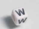 TOKO-BEADS P003-5-W Alphabet (W) 6mm P003-5-W アルファベット（W） 6mm Asian bead & African bead  Handmade,Lampeork,bead,asia,india,ethnic,parts,accessory,beads とんぼ玉,ビーズ,トンボ玉,アジア,インド,エスニック,手作り,パーツ,アクセサリー