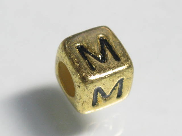 TOKO-BEADS P004-1-M Alphabet (M) 6mm P004-1-M アルファベット（M） 6mm Asian bead & African bead  Handmade,Lampeork,bead,asia,india,ethnic,parts,accessory,beads とんぼ玉,ビーズ,トンボ玉,アジア,インド,エスニック,手作り,パーツ,アクセサリー