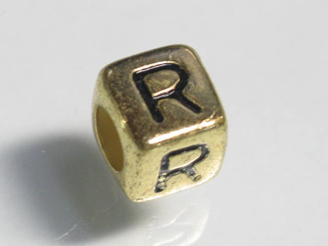 TOKO-BEADS P004-1-R Alphabet (R) 6mm P004-1-R アルファベット（R） 6mm Asian bead & African bead  Handmade,Lampeork,bead,asia,india,ethnic,parts,accessory,beads とんぼ玉,ビーズ,トンボ玉,アジア,インド,エスニック,手作り,パーツ,アクセサリー