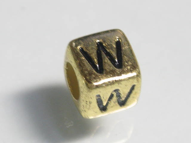 TOKO-BEADS P004-1-W Alphabet (W) 6mm P004-1-W アルファベット（W） 6mm Asian bead & African bead  Handmade,Lampeork,bead,asia,india,ethnic,parts,accessory,beads とんぼ玉,ビーズ,トンボ玉,アジア,インド,エスニック,手作り,パーツ,アクセサリー
