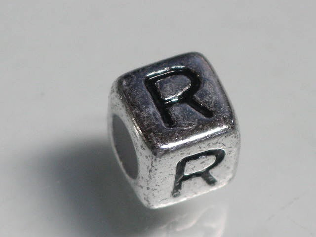 TOKO-BEADS P004-2-R Alphabet (R) 6mm P004-2-R アルファベット（R） 6mm Asian bead & African bead  Handmade,Lampeork,bead,asia,india,ethnic,parts,accessory,beads とんぼ玉,ビーズ,トンボ玉,アジア,インド,エスニック,手作り,パーツ,アクセサリー