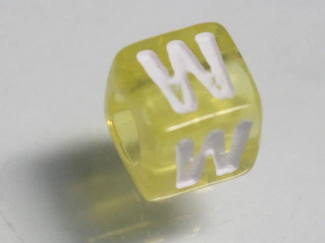 TOKO-BEADS P005-3-W Alphabet (W) 7mm P005-3-W アルファベット（W） 7mm Asian bead & African bead  Handmade,Lampeork,bead,asia,india,ethnic,parts,accessory,beads とんぼ玉,ビーズ,トンボ玉,アジア,インド,エスニック,手作り,パーツ,アクセサリー