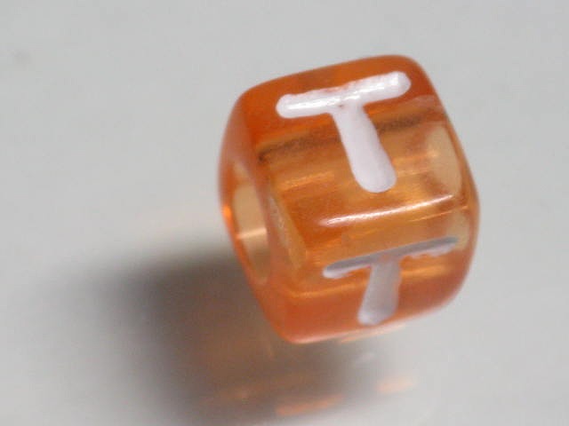 TOKO-BEADS P005-5-T Alphabet (T) 7mm P005-5-T アルファベット（T） 7mm Asian bead & African bead  Handmade,Lampeork,bead,asia,india,ethnic,parts,accessory,beads とんぼ玉,ビーズ,トンボ玉,アジア,インド,エスニック,手作り,パーツ,アクセサリー