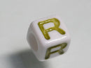 TOKO-BEADS P006-1-R Alphabet (R) 7mm P006-1-R アルファベット（R） 7mm Asian bead & African bead  Handmade,Lampeork,bead,asia,india,ethnic,parts,accessory,beads とんぼ玉,ビーズ,トンボ玉,アジア,インド,エスニック,手作り,パーツ,アクセサリー