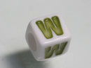TOKO-BEADS P006-1-W Alphabet (W) 7mm P006-1-W アルファベット（W） 7mm Asian bead & African bead  Handmade,Lampeork,bead,asia,india,ethnic,parts,accessory,beads とんぼ玉,ビーズ,トンボ玉,アジア,インド,エスニック,手作り,パーツ,アクセサリー