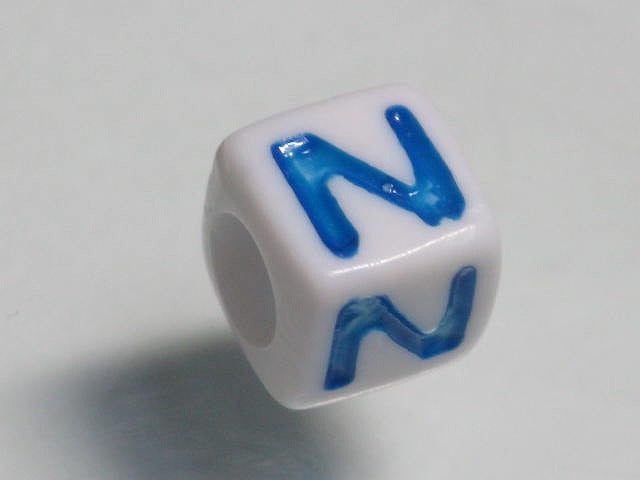 TOKO-BEADS P006-2-N Alphabet (N) 7mm P006-2-N アルファベット（N） 7mm Asian bead & African bead  Handmade,Lampeork,bead,asia,india,ethnic,parts,accessory,beads とんぼ玉,ビーズ,トンボ玉,アジア,インド,エスニック,手作り,パーツ,アクセサリー