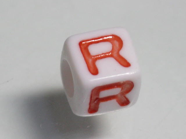 TOKO-BEADS P006-4-R Alphabet (R) 7mm P006-4-R アルファベット（R） 7mm Asian bead & African bead  Handmade,Lampeork,bead,asia,india,ethnic,parts,accessory,beads とんぼ玉,ビーズ,トンボ玉,アジア,インド,エスニック,手作り,パーツ,アクセサリー
