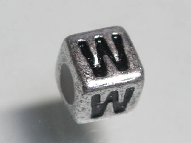 TOKO-BEADS P007-1-W Alphabet (W) 7mm P007-1-W アルファベット（W） 7mm Asian bead & African bead  Handmade,Lampeork,bead,asia,india,ethnic,parts,accessory,beads とんぼ玉,ビーズ,トンボ玉,アジア,インド,エスニック,手作り,パーツ,アクセサリー
