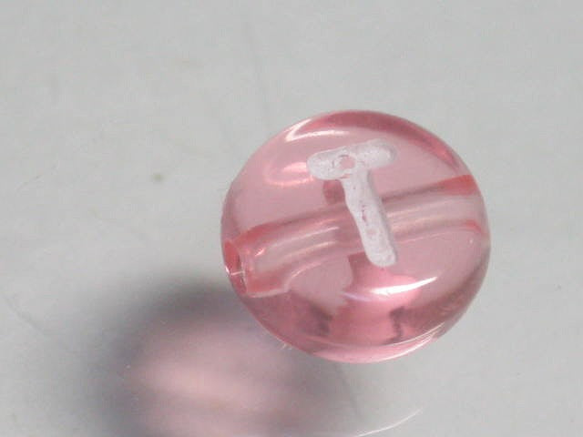 TOKO-BEADS P008-5-T Alphabet (T) 7mm P008-5-T アルファベット（T） 7mm Asian bead & African bead  Handmade,Lampeork,bead,asia,india,ethnic,parts,accessory,beads とんぼ玉,ビーズ,トンボ玉,アジア,インド,エスニック,手作り,パーツ,アクセサリー