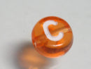 TOKO-BEADS P008-6-C Alphabet (C) 7mm P008-6-C アルファベット（C） 7mm Asian bead & African bead  Handmade,Lampeork,bead,asia,india,ethnic,parts,accessory,beads とんぼ玉,ビーズ,トンボ玉,アジア,インド,エスニック,手作り,パーツ,アクセサリー