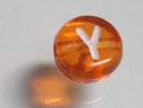 TOKO-BEADS P008-6-Y Alphabet (Y) 7mm P008-6-Y アルファベット（Y） 7mm Asian bead & African bead  Handmade,Lampeork,bead,asia,india,ethnic,parts,accessory,beads とんぼ玉,ビーズ,トンボ玉,アジア,インド,エスニック,手作り,パーツ,アクセサリー