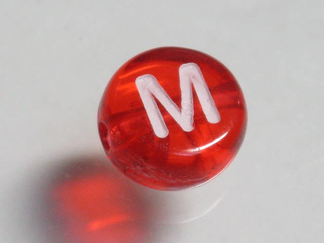 TOKO-BEADS P008-7-M Alphabet (M) 7mm P008-7-M アルファベット（M） 7mm Asian bead & African bead  Handmade,Lampeork,bead,asia,india,ethnic,parts,accessory,beads とんぼ玉,ビーズ,トンボ玉,アジア,インド,エスニック,手作り,パーツ,アクセサリー