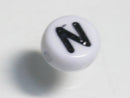 TOKO-BEADS P009-1-N Alphabet (N) 7mm P009-1-N アルファベット（N） 7mm Asian bead & African bead  Handmade,Lampeork,bead,asia,india,ethnic,parts,accessory,beads とんぼ玉,ビーズ,トンボ玉,アジア,インド,エスニック,手作り,パーツ,アクセサリー