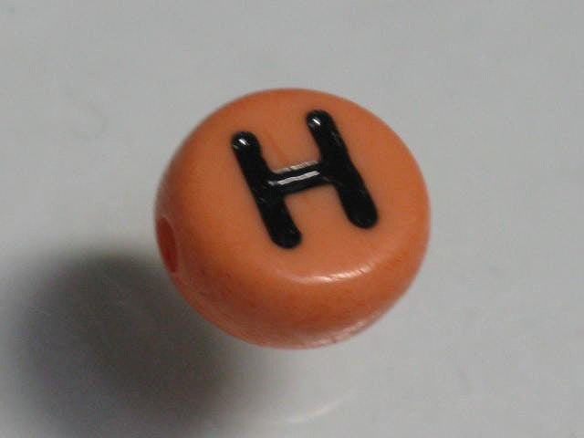 TOKO-BEADS P009-5-H Alphabet (H) 7mm P009-5-H アルファベット（H） 7mm Asian bead & African bead  Handmade,Lampeork,bead,asia,india,ethnic,parts,accessory,beads とんぼ玉,ビーズ,トンボ玉,アジア,インド,エスニック,手作り,パーツ,アクセサリー
