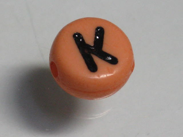 TOKO-BEADS P009-5-K Alphabet (K) 7mm P009-5-K アルファベット（K） 7mm Asian bead & African bead  Handmade,Lampeork,bead,asia,india,ethnic,parts,accessory,beads とんぼ玉,ビーズ,トンボ玉,アジア,インド,エスニック,手作り,パーツ,アクセサリー