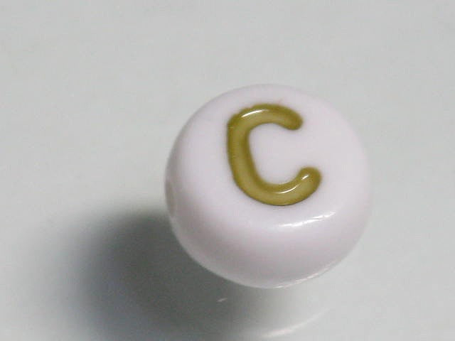 TOKO-BEADS P010-1-C Alphabet (C) 7mm P010-1-C アルファベット（C） 7mm Asian bead & African bead  Handmade,Lampeork,bead,asia,india,ethnic,parts,accessory,beads とんぼ玉,ビーズ,トンボ玉,アジア,インド,エスニック,手作り,パーツ,アクセサリー
