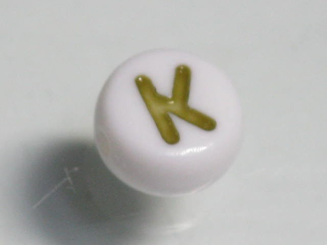 TOKO-BEADS P010-1-K Alphabet (K) 7mm P010-1-K アルファベット（K） 7mm Asian bead & African bead  Handmade,Lampeork,bead,asia,india,ethnic,parts,accessory,beads とんぼ玉,ビーズ,トンボ玉,アジア,インド,エスニック,手作り,パーツ,アクセサリー