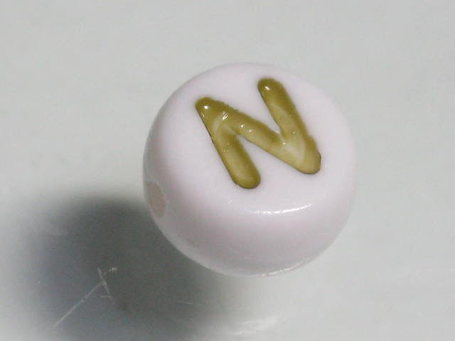 TOKO-BEADS P010-1-N Alphabet (N) 7mm P010-1-N アルファベット（N） 7mm Asian bead & African bead  Handmade,Lampeork,bead,asia,india,ethnic,parts,accessory,beads とんぼ玉,ビーズ,トンボ玉,アジア,インド,エスニック,手作り,パーツ,アクセサリー