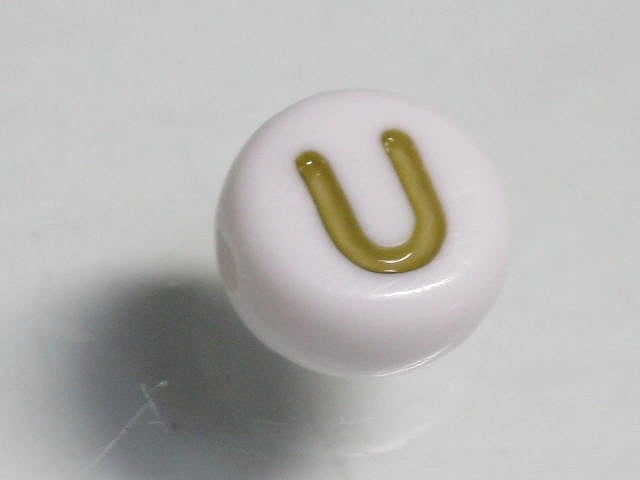 TOKO-BEADS P010-1-U Alphabet (U) 7mm P010-1-U アルファベット（U） 7mm Asian bead & African bead  Handmade,Lampeork,bead,asia,india,ethnic,parts,accessory,beads とんぼ玉,ビーズ,トンボ玉,アジア,インド,エスニック,手作り,パーツ,アクセサリー
