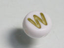 TOKO-BEADS P010-1-W Alphabet (W) 7mm P010-1-W アルファベット（W） 7mm Asian bead & African bead  Handmade,Lampeork,bead,asia,india,ethnic,parts,accessory,beads とんぼ玉,ビーズ,トンボ玉,アジア,インド,エスニック,手作り,パーツ,アクセサリー