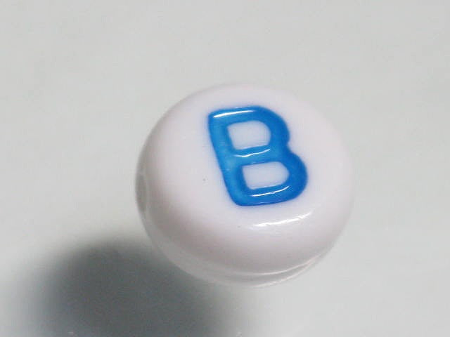 TOKO-BEADS P010-2-B Alphabet (B) 7mm P010-2-B アルファベット（B） 7mm Asian bead & African bead  Handmade,Lampeork,bead,asia,india,ethnic,parts,accessory,beads とんぼ玉,ビーズ,トンボ玉,アジア,インド,エスニック,手作り,パーツ,アクセサリー