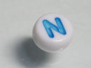 TOKO-BEADS P010-2-N Alphabet (N) 7mm P010-2-N アルファベット（N） 7mm Asian bead & African bead  Handmade,Lampeork,bead,asia,india,ethnic,parts,accessory,beads とんぼ玉,ビーズ,トンボ玉,アジア,インド,エスニック,手作り,パーツ,アクセサリー