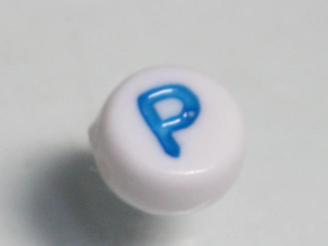 TOKO-BEADS P010-2-P Alphabet (P) 7mm P010-2-P アルファベット（P） 7mm Asian bead & African bead  Handmade,Lampeork,bead,asia,india,ethnic,parts,accessory,beads とんぼ玉,ビーズ,トンボ玉,アジア,インド,エスニック,手作り,パーツ,アクセサリー