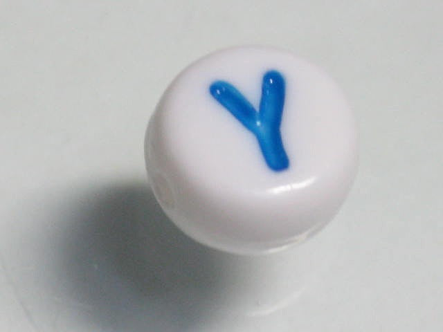 TOKO-BEADS P010-2-Y Alphabet (Y) 7mm P010-2-Y アルファベット（Y） 7mm Asian bead & African bead  Handmade,Lampeork,bead,asia,india,ethnic,parts,accessory,beads とんぼ玉,ビーズ,トンボ玉,アジア,インド,エスニック,手作り,パーツ,アクセサリー