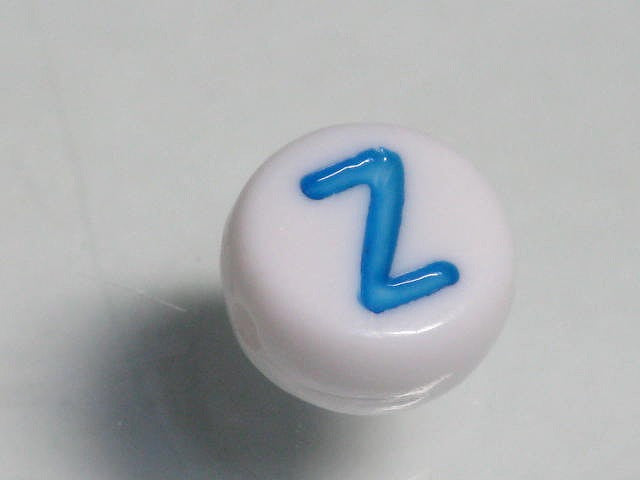 TOKO-BEADS P010-2-Z Alphabet (Z) 7mm P010-2-Z アルファベット（Z） 7mm Asian bead & African bead  Handmade,Lampeork,bead,asia,india,ethnic,parts,accessory,beads とんぼ玉,ビーズ,トンボ玉,アジア,インド,エスニック,手作り,パーツ,アクセサリー
